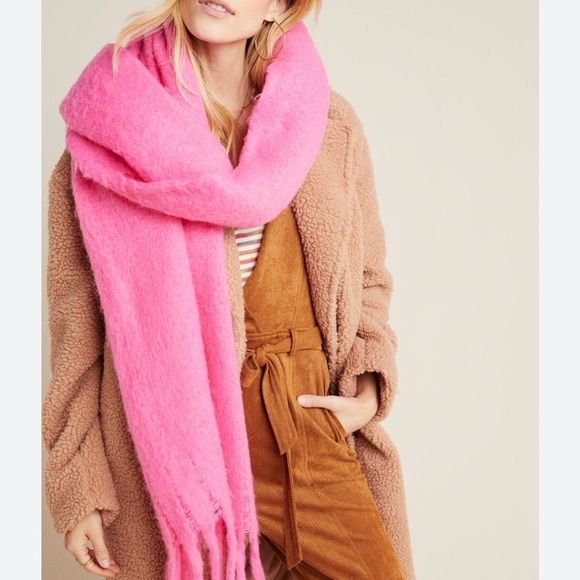 Anthropologie Vibrant Pink Scarf - Picture 3 of 4